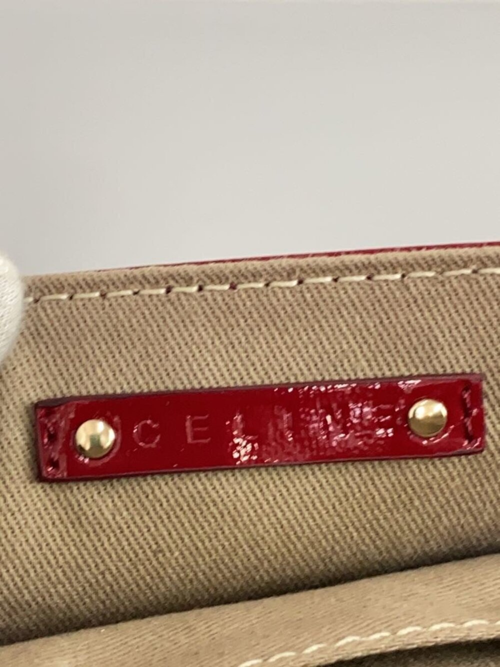 Celine triomphe Shoulder Bag Enamel RED - Picture 5 of 7